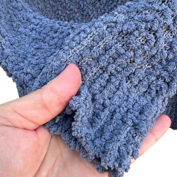 Pink Republic Womens Blue Chunky Knit Cowl Neck Lightweight Knit Sweater XL - Picture 9 of 10